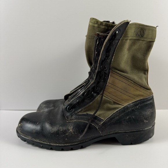 Original Vietnam War Jungle Boots Combat CIC‎ Size 8 Wide Green Black US Vietnam Early Jungle Boots 2nd Pattern C.I.C. Tropical  main image 2